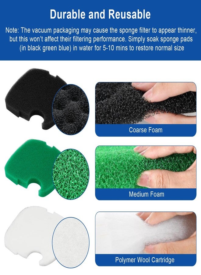 LEWEREST 16 PCS Replacement Canister Filter Media Pads Compatible with SUNSUN HW-303B/703B Polar Aurora 370 GPH CF-400, Aquarium Bio Sponge Filter Pad Fish Tank Filters Floss Pad Parts - Image 5
